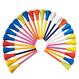 30PCS 83MM Golf Tees Multi Color Plastic With Rubber Cushion Top for Stability