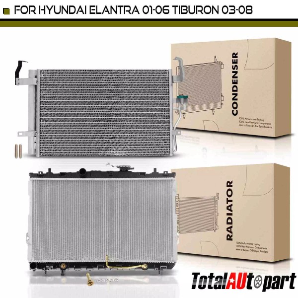 Radiator & AC Condenser Cooling Kit for Hyundai Elantra 2001-2006