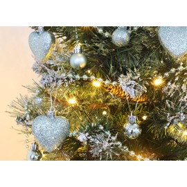 Christmas Concepts® Pack of 25 - 25mm Mini Christmas Tree Baubles - Shiny, Matte & Glitter Decorated Baubles (Mint Green)