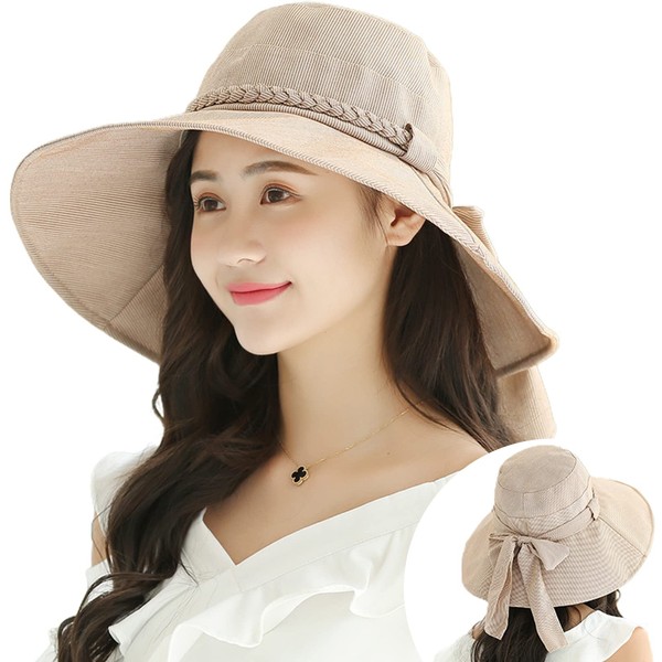Candybay Women's UV Protection Hat, Wide Brim Hat, UPF 50+,