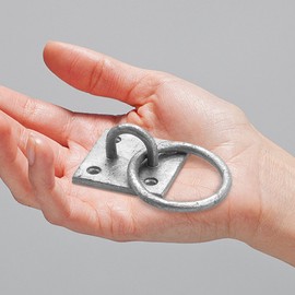 Heavy Duty galvanised Ring on Plate, Tie Ring on Plate 30mm x 35mm Pack of 4 (Galvanised) Dog Animal Tether Horse HAY NET TACK TIE UP Stable Ring Hook