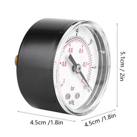 Vacuum Gauge 50 mm 1/8 Bspt Pressure Gauge Back Connection -1-0 Bar -30-0 Inhg Air Water Oil Gas