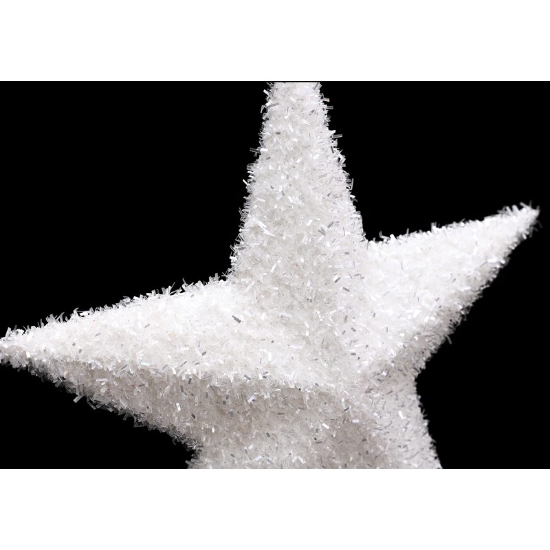 Toyland® 26cm Beautiful White Glittery Tree Top Star - Christmas