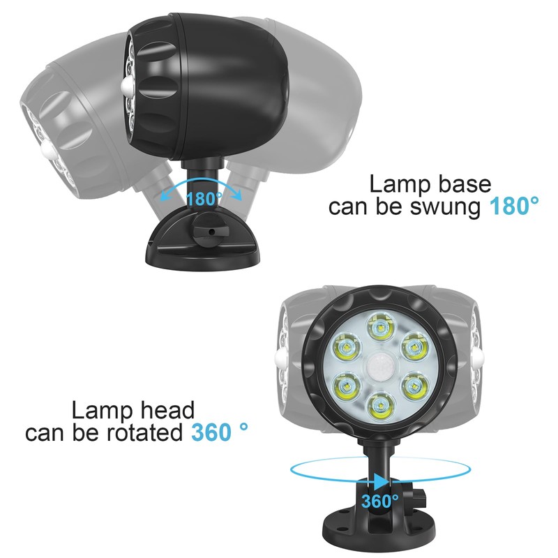 Sunenvoy Motion Sensor Battery Powered Outdoor Light,IP65 Waterproof Spotlight,6 LED