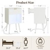 ASACESCU White Fluted Nightstand with Charging Station, Modern Bedside Table