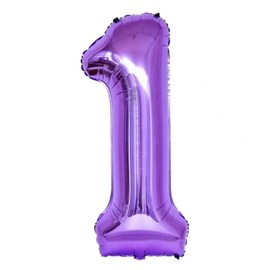 40 Inch Purple Number 1 Balloons With Crown, 1st Birthday Decorations for Girls, Giant Number 1 Birthday Balloons. (Purple 1)
