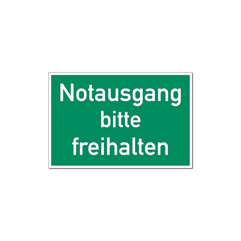 Sign Notausgang bitte freihalten PVC 20 x 30 cm (Rescue
