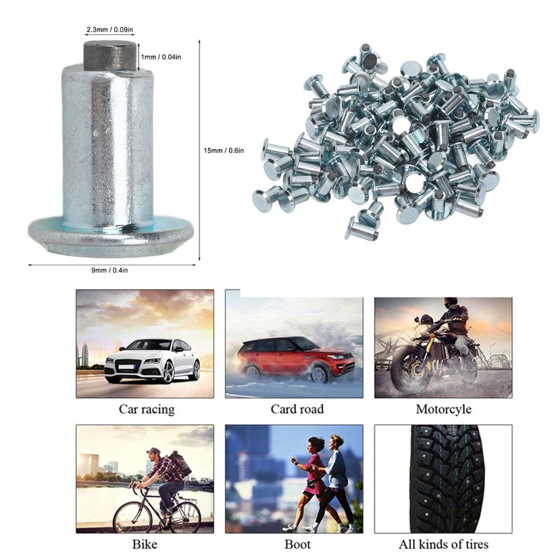 100 Pcs Bike Universal Tire Studs Skidproof High Strength Wearproof