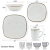 Pfaltzgraff Decker Square 16 Piece Dinnerware Set, Service for 4,