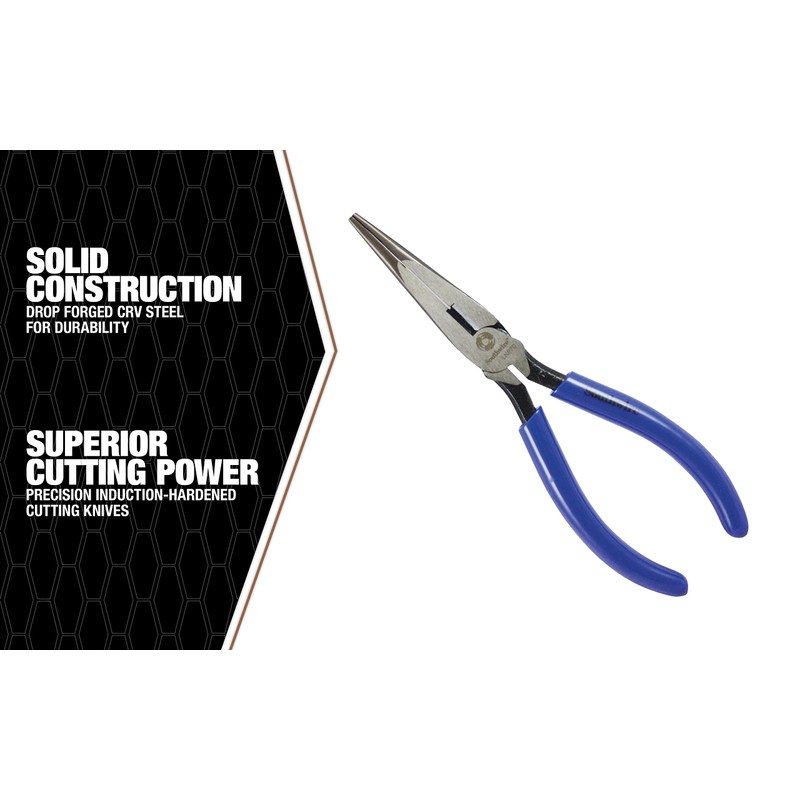 Southwire LNP7D Long-Nose Pliers with Side Cutter and Dipped Handles;
