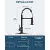 FORIOUS Black Kitchen Faucet with Pull Down Sprayer, Bar Stainless