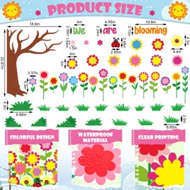 Mooliwe 74 Pcs Spring Flower Bulletin Board Decorations Set We are Blooming Classroom Decorations Photo Posting Cutouts Craft for Kids School Classroom Decor Summer Back to School Party Supplies