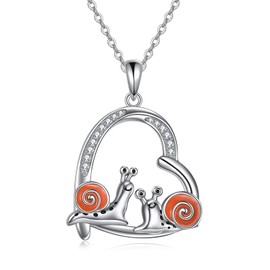 HUKKUN Snail Necklace Sterling Silver Pendant Snail Jewelry Gifts for Women Girls