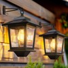 PASAMIC 2 Pack Solar Wall Lanterns with Replaceable Bulb,Outdoor Hanging
