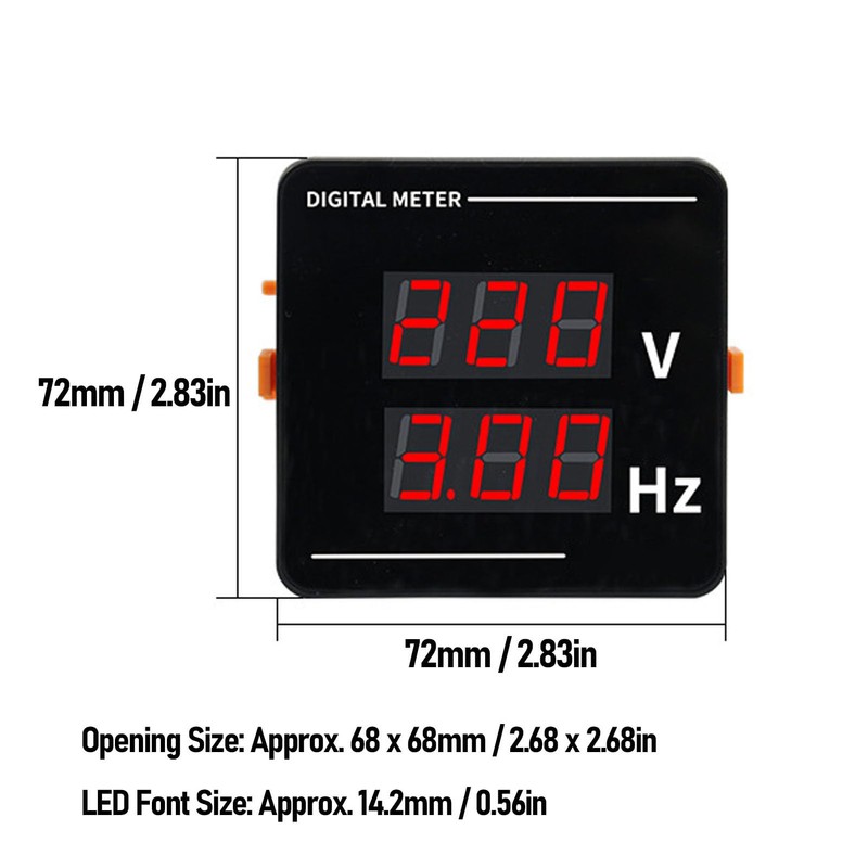 Digital AC Voltmeter Panel Mounting Meter, Digital Voltmeter Ammeter Panel,