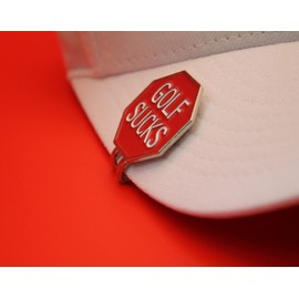MULLIGAN HOOLIGAN Golf Ball Marker + Magnetic Hat Clip, Funny and Unique Golf Gift, Premium Quality, The Perfect for Your Favorite Golfer, Golf Accessories for Any Occasions (Golf Sucks)