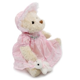 oits cute Small Baby Teddy Bear with Cloth Cute Stuffed Animal Soft Plush Toy 10" (Pink Sleepwear)