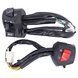 HouYeen Motorcycle Handlebar Switch Universal 7/8 Inch 22mm Motorbike Handle Bar Switch with Horn Light On/Off Indicator Ignition Control Left and Right Side
