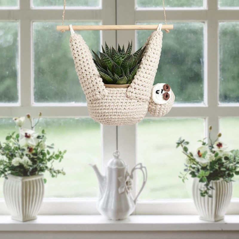 QUINTRA Flower Pots Sloth Gift, Sloth Hook, Suitable for Succulent