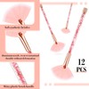 12 Pcs Fan Brushes for Facial Mask Brushes with Glitter