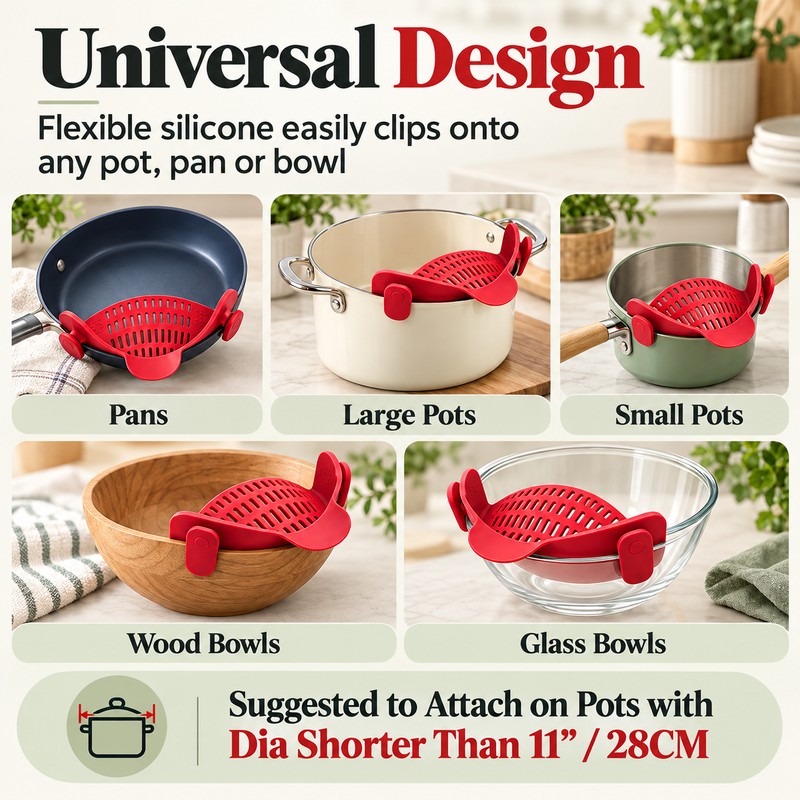 1pc, Strainer, Pot Strainer, Adjustable Clip On Strainer For Pots