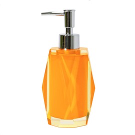 Faceted Lotion Pump, Durable Resin, Smooth, Easy to Clean, for Stylish Bathroom Decor, Orange, 2.5x7.5, Sold Individually