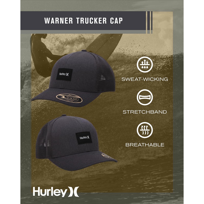 Hurley Men's Snap Back Hats - Fairway Trucker Mesh Baseball