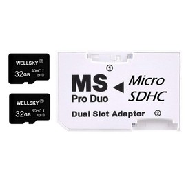NLC [Built-in Toshiba Chip] Original Brand Micro SDHC 32GB Class 10 Class 10 UHS-I U1 2 + 1 Memory Stick ProDuo Converter Adapter [ Memory Stick Pro Duo Mark2 64GB Memory Stick Pro Duo 64GB ] NP-FW50
