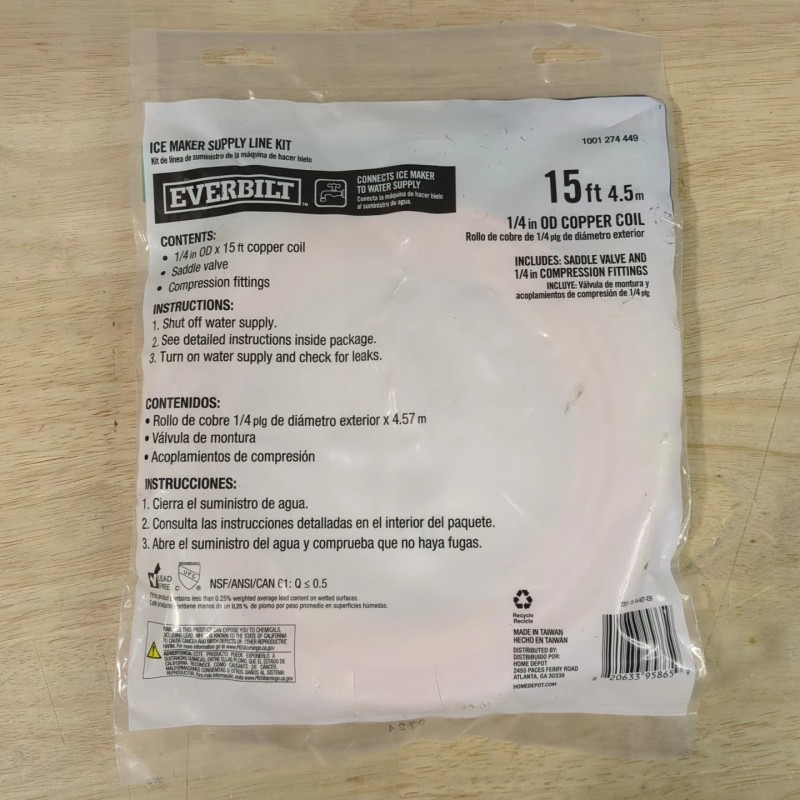 Everbilt 1/4 in. x 15 ft. Copper Ice Maker Supply