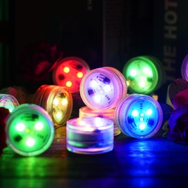 ALED LIGHT 6 x Underwater Lights, Mini Light, RGB Multi Coloured Pond Lighting, Waterproof Tea Lights, Multicoloured, Christmas Decoration for Aquarium, Vase, Bathtub, Pool, House