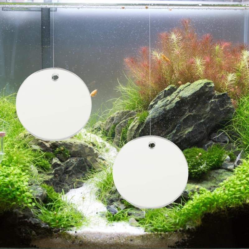 ULTECHNOVO 4pcs Floating Double-Sided Betta Fish Training Mirrors Aquarium Accessories