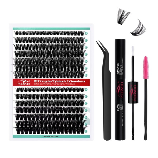 FADVAN Eyelash Extension Set 280 Pieces, Individual Eyelashes 60D +