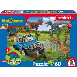 Schmidt Spiele 56461 Dinosaurs, Prehistoric Giants, 60 Pieces, with Add-on (An Original Figure Baby Stegosaurus) Children's Puzzle