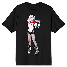 Dr. Harleen Frances Quinzel Harley Quinn Suicide Squad Men's Black T-Shirt Tee Shirt -Large