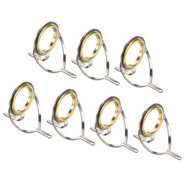 PATIKIL 23.3mm Fishing Rod Guide Repair Kit, 7 Pack Iron Eyelet Replacement for Saltwater Freshwater Fishing, Golden