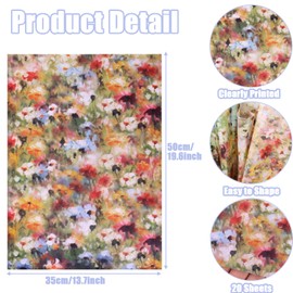 Hjvvr Flower Tissue Paper,20sheets Colorful Tissue Wrapping Paper,50x35cm Floral Gift Wrapping for Birthday Wedding Christmas