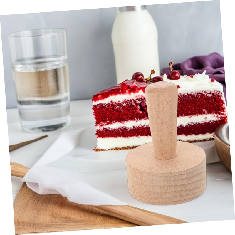 FUNOMOCYA Tart Press Tool: Wood Egg Tart Pastry Tamper Tool