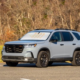 Sun Shade for Pilot Windshield Sunshades Cover for 2016-2023 2024 2025 Honda Pilot Accessories Foldable Front Window Shields 240T Silver Coating Protector Sun Visor Blocks UV Rays Heat