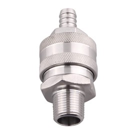 DERNORD 3/8 Inch Stainless Steel Quick Disconnect Set - Beer Brewing Connector Kit (Barb Male/MPT Female)
