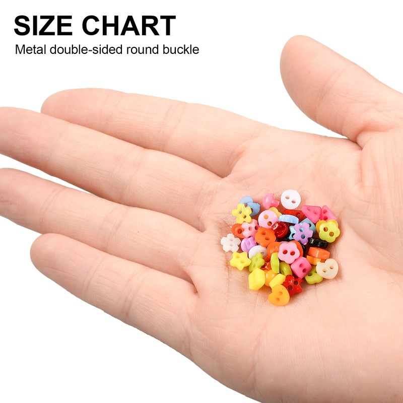 OELFFOW 100Pcs Colorful Mini Handmade Buttons for DIY (Star, Flower,