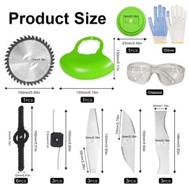 SIGANDG Cordless Strimmer Metal Blades 20 PCS Grass Strimmers Metal Blades Set Garden Strimmers Accessories Comes with goggles and gloves for Outdoor Tough Weeds Undergrowth Grass Cutting