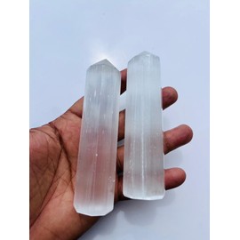 3pcs Set Natural Selenite Tower, Selenite Point, Selenite Obelisk, Flashy Selenite Crystal Wand, Crystal Tower, Crystal Points