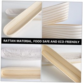 NOLITOY 1pc Handmade Rattan Proofing Basket Long Dough Bread Baking Tool for Professional Home Bakers for Yeast Dough and French Baguettes