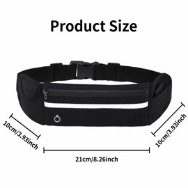 UYGTHI Running Belt Waist Bag with Waterproof Layer & Reflective Strips, Adjustable Elastic Strap Money Belt for Running, Jogging, Cycling, Fits Phones Up to 6", Running Belts for Women and Men