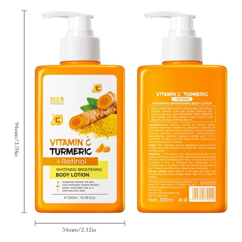 Xnuoyo ボディローション ボディ＆フェイスローション VCウコンエキス入り 24時間持続型 サラッとなじむテクスチャー 無香料・低刺激設計 保湿 乾燥対策 男女兼用