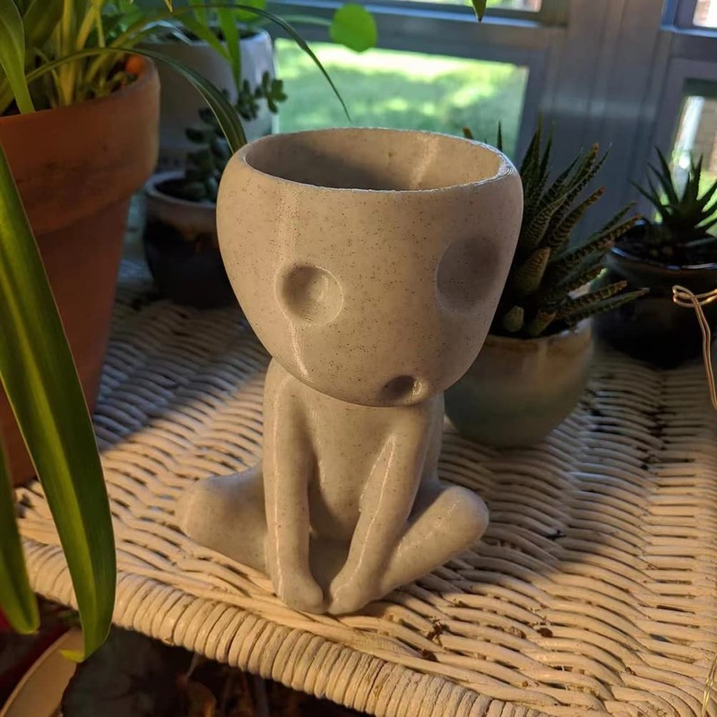 Tianbi Head Planter Pot,Luminous Face Planter Pot, Cactus Planter,Cute Resin