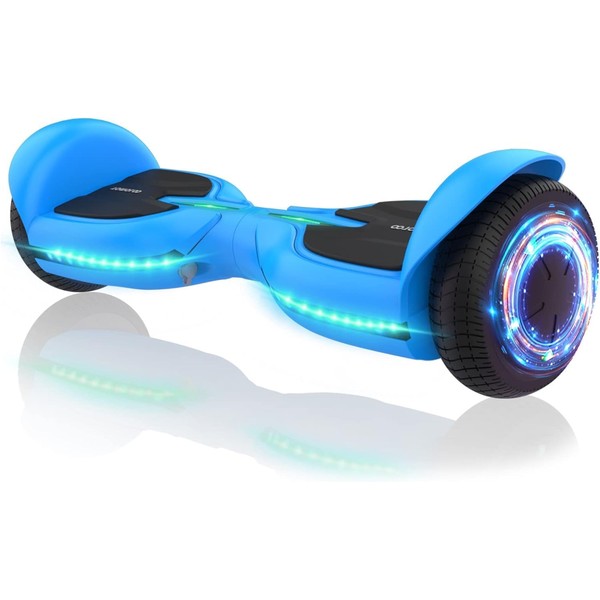 TOMOLOO Blue Hoverboards for a 7-12 Year Old Kids Electric Self Balancing Scooter Outdoor Indoor Toys 220lbs Max 36V 2A Battery UL 2272 Certificated Bluetooth & Led Light Flashing