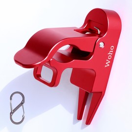 Woho Magnetic Cigar Holder for Golf Cart with Forked Base Stick into The Grass, Golf Cart Cigar Holder with Divot Repair Tool for 30-60 Rings, Cigar Clip with Dual Opening Carabiner Gift for Men (Red)