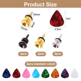 9 Stücke Gitarrengurte Und 3 Stücke Gitarrenpicks, Gitarrenaccessoires, Gitarrengurtinstallation, Metallgurt -Grundnahrungsmittel