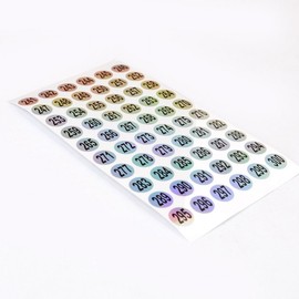 Rainbow gradient number stickers 1P 121-180 8ea